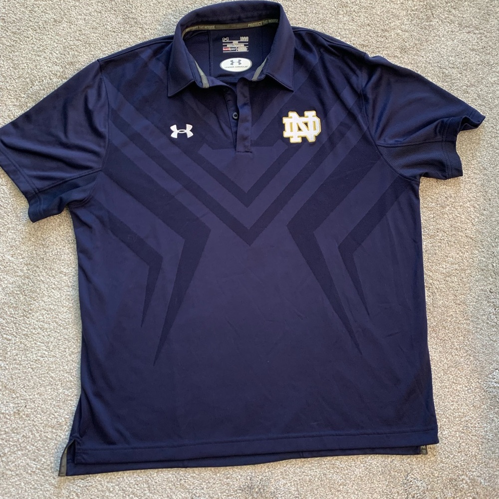 Under Armour Navy Notre Dame Men's Polo